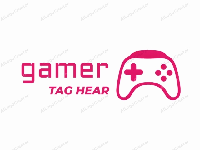 Dies ist ein einfaches, stilisiertes Logo eines Videospiel-Controllers, hauptsächlich in einem hellen, lebendigen Pink. Das Design besteht aus zwei abgerundeten, gebogenen Griffen, die sich nach oben vom Zentrum aus erstrecken und dem traditionellen Layout eines Gaming-Controllers mit seinem linken