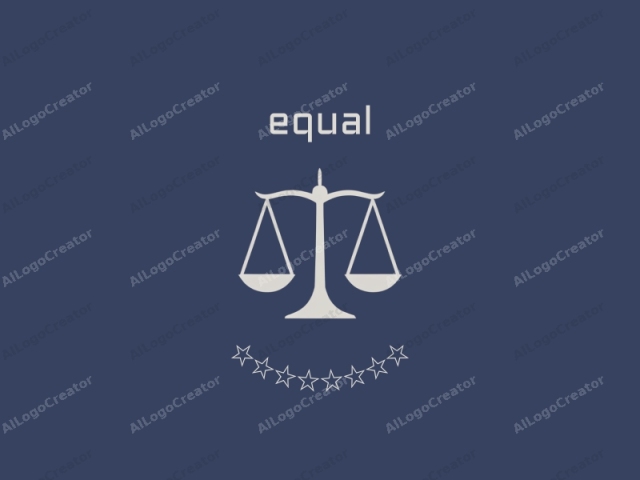 Este es un logotipo minimalista que representa una balanza equilibrada, a menudo utilizada como símbolo de justicia y equidad. La balanza está compuesta por dos platillos idénticos y simétricos conectados a una viga central vertical. Cada platillo está posicionado a cada lado de la viga central.