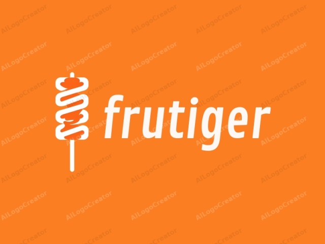 Este es un logotipo simple y minimalista con un fondo naranja. En el centro de la imagen, hay una ilustración estilizada de un corn dog, representado en blanco. El corn dog es alto y delgado, con un palito en la parte inferior.