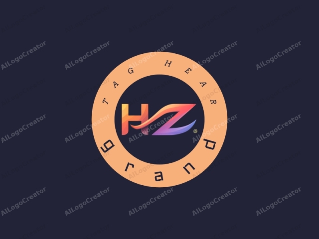 which is a stylized, abstract wordmark featuring the letters "HZ" in a modern, dynamic design. The image is a digital graphic with a minimalist approach, utilizing a gradient color scheme that transitions smoothly from warm, vibrant hues of red and