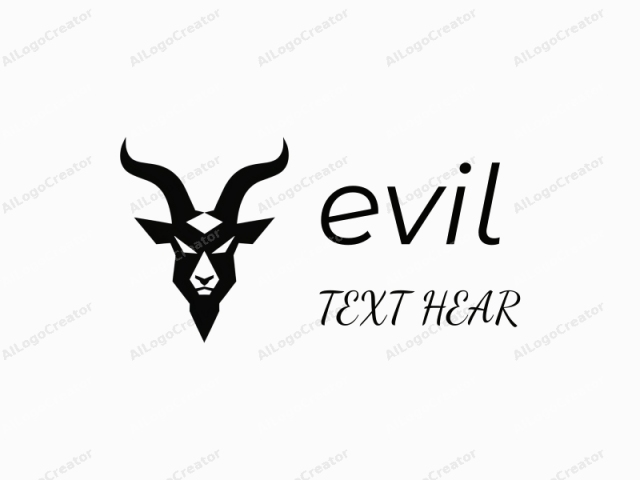 This is a digital logo featuring a stylized, angular representation of a goat's head with two prominent, curved horns extending upward from its forehead. The goat's head is depicted in bold black against a stark white background, creating a striking contrast that