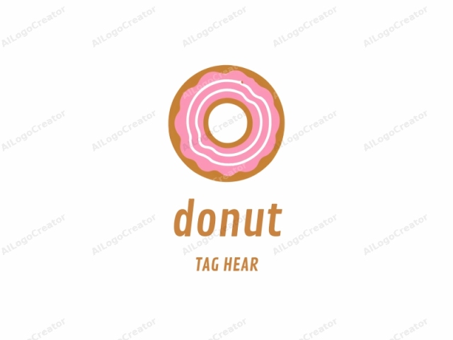 The image is a simple digital illustration depicting a donut. The donut is centered and is shown in profile view, with its circular shape taking up most of the frame. The outer surface of the donut is brown and has a smooth,