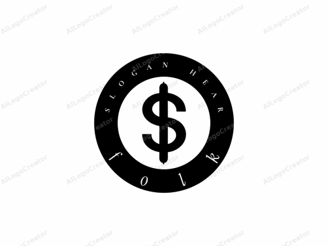 Esta imagen de logo es un diseño simple, audaz y minimalista. Presenta un gran signo de dólar ($) negro sólido centrado sobre un fondo blanco liso. El signo de dólar está compuesto por dos partes: una línea vertical a la izquierda y una línea horizontal