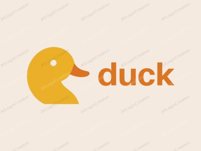 This logo image is a simplistic, flat design featuring a stylized depiction of a duck's head. The background is a plain, light beige color, providing a neutral and uncluttered canvas. The duck's head is illustrated in a bold