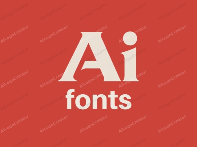 The image features a minimalist, flat-design logo on a solid red background. The logo consists of the large, uppercase letter "A" in a light beige color. The letter is centered horizontally and vertically, with clean, sharp lines and a bold