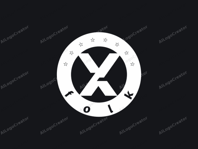 Este logo presenta un símbolo "X" estilizado con líneas geométricas limpias. El logo es blanco y está centrado sobre un fondo negro sólido, proporcionando un alto contraste y un impacto visual llamativo. Las líneas de la "X" son afiladas y atrevidas,