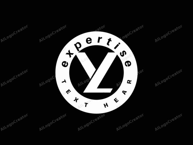 which features a minimalist black and white design. The image is a logo for a brand or company. The logo consists of a bold, geometric shape in white, prominently centered against a stark black background. The shape is composed of straight lines and angles