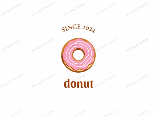 a donut. The image is a digital drawing, featuring a single donut set against a stark white background, giving the impression of a clear and minimalist design. The donut is depicted as round and flat, with a golden-brown color