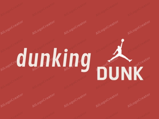 The logo image features a bold, minimalist design with a striking visual impact. Centered on a solid, bright red background, the logo consists of the word "DUNK" prominently displayed in white, uppercase, sans-serif font. The word "