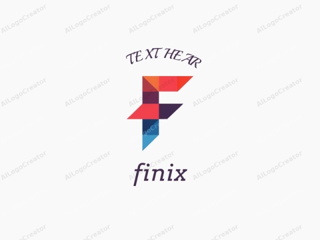 This logo image is a stylized, geometric design featuring a bold, uppercase "F" against a white background. The letter "F" is composed of intersecting triangular and rectangular shapes in various vibrant colors, including red, blue, orange,