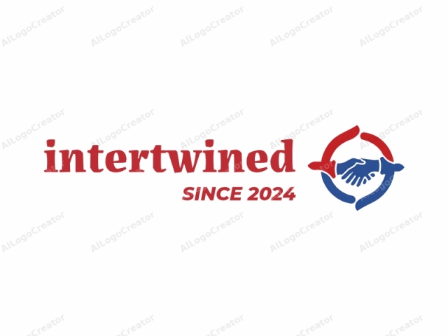 featuring two intertwined hands in a circular design. The logo is a simplified, abstract representation of cooperation, unity, or partnership. The circular shape is divided horizontally into two parts by a horizontal line, with the upper half in a vibrant red and the lower