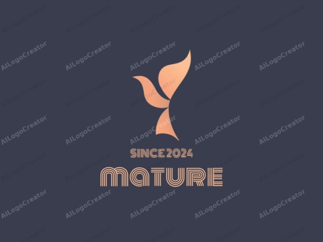 The image is a minimalist, stylized logo featuring smooth, abstract, organic shapes in a sleek, contemporary style. It is centered on a solid dark gray or navy blue background. The logo is composed of three primary elements: a large, curved