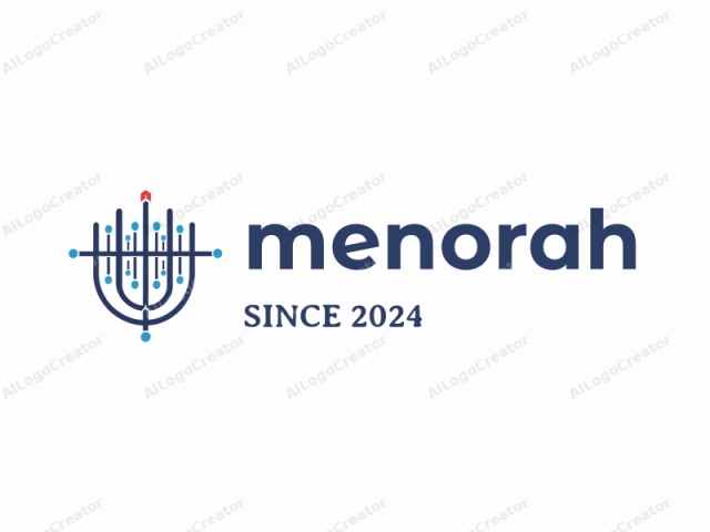 This logo features a simplified and modern design, incorporating geometric shapes and colors to convey a sense of order and clarity. The main element of the logo is a stylized version of the menorah, a traditional seven-armed candelabra used in
