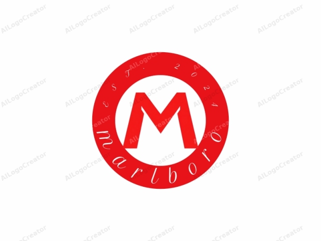 The logo is a simple, geometric design featuring a large red letter "M" positioned centrally against a plain white background. The letter "M" is bold and sans-serif, with sharp, clean edges. The red color stands out vividly against