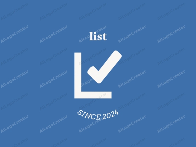 This image is a simple, minimalist logo featuring a check mark icon in a blue background. The check mark, which is a universally recognized symbol for approval or completion, is depicted in white and positioned centrally in the image. The check mark is aligned