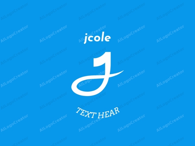 The logo image is a simple, clean, and modern design featuring the letter "J" in an elegant, flowing cursive script, rendered in a bold white against a bright blue background. The blue background is uniformly filled, devoid of any textures