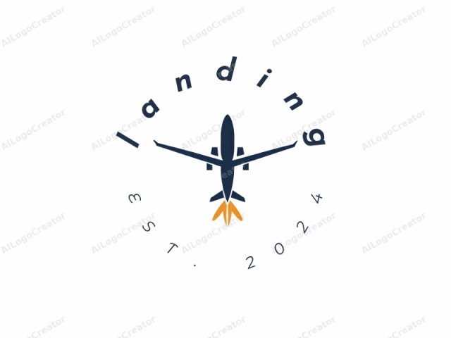 El logo es una ilustración minimalista y de estilo plano de un avión a reacción visto directamente desde arriba. El avión está representado en un color azul marino sólido y se muestra con un contorno limpio y simple. Las alas, ambas extendidas, son simétricas