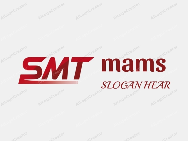 這是一個由風格化字母"SMT"組成的標誌圖像，字母以大膽、大寫、無襯線字體呈現。字母主要為紅色，色調略有變化，賦予它們三維效果，彷彿略微傾斜。