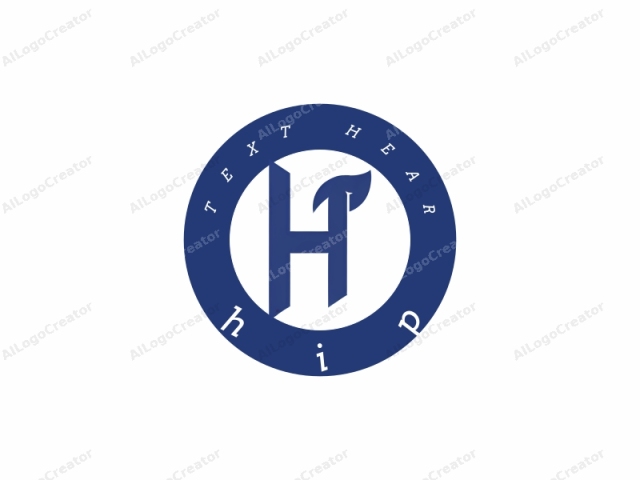 Este es un logotipo minimalista que presenta una letra mayúscula "H" grande, audaz y azul. La forma de la letra es limpia y moderna con una apariencia geométrica y definida. Posicionada en el centro, la "H" es el punto focal. A la derecha,