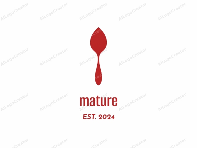 providing a clear, concise description of its key features, style, and intended audience. This is a minimalist logo with a modern design. It features a single, centrally aligned, bright red teardrop-shaped symbol. The teardrop has a