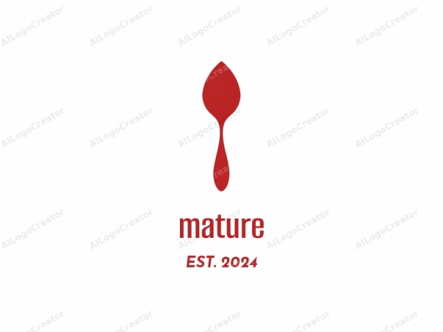 providing a clear, concise description of its key features, style, and intended audience. This is a minimalist logo with a modern design. It features a single, centrally aligned, bright red teardrop-shaped symbol. The teardrop has a
