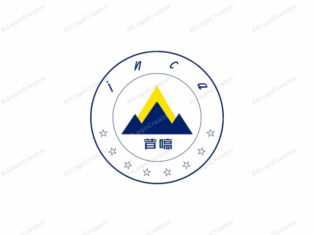 This logo features a stylized, geometric design consisting of a series of triangular shapes against a stark white background. At the top, a large equilateral triangle is rendered in a bold, vivid yellow, standing out prominently against the white. Beneath