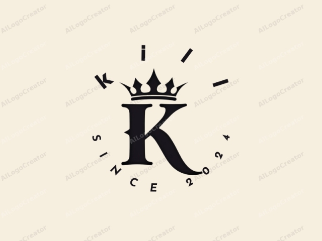 โลโก้มีลักษณะเป็นตัวอักษร "K" ตัวใหญ่แบบตัวหนาและมีสไตล์ในสีดำเข้มบนพื้นหลังเบจอ่อนเรียบ ตัว "K" ถูกออกแบบในสไตล์โมเดิร์นและมินิมอล โดยมีเส้นเรียบง่ายและทันสมัย