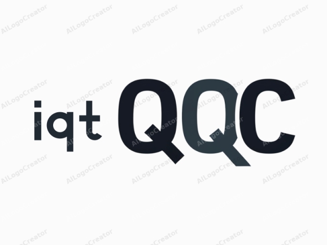 標誌以大膽、現代的無襯線字體呈現字母"QC"。"Q"為深灰色，而"C"為淺灰色。"Q"為大寫字母，