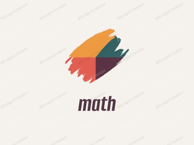 This is a simple yet vibrant digital artwork, showcasing a stylized brush stroke in the center of the image. The brush stroke occupies the majority of the composition and is divided into four distinct quadrants, each quadrant featuring a different color. Starting from