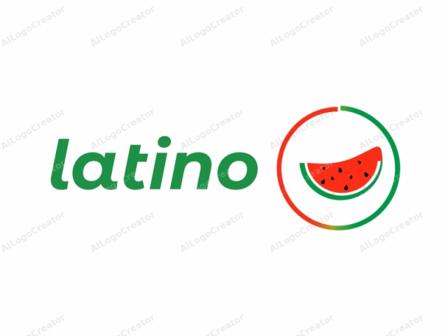 This is a simple, digitally created logo featuring a vibrant, stylized watermelon slice. The logo is circular, with the slice occupying the central position. The watermelon slice is rendered in bright, primary colors: the red of the flesh,