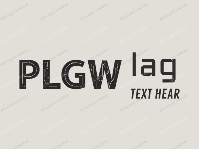 นี่คือโลโก้แบบมินิมอลที่มีการออกแบบสมัยใหม่ ประกอบด้วยข้อความ "PLGW" ในแบบตัวพิมพ์ใหญ่หนา แบบ sans-serif ตัวอักษรถูกเติมด้วยสีดำที่มีพื้นผิว ทำให้ดูมีสไตล์แบบเก่าแก่และผ่านการใช้งานมาแล้ว