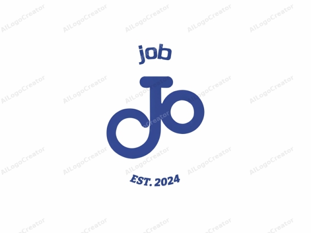 This image is a digital graphic featuring a simplified, modern logo design. The logo is composed of two primary elements: a large, blue circle and a smaller, blue loop within it. Both elements are outlined with a thicker, bold line. The