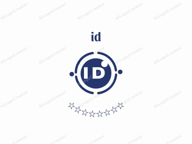 This logo consists of a simplified, modern graphic design. The image features a blue circle in the center, filled with a large white letter "ID," standing for "identification." The letter is bold and clear, taking up most of the circle's