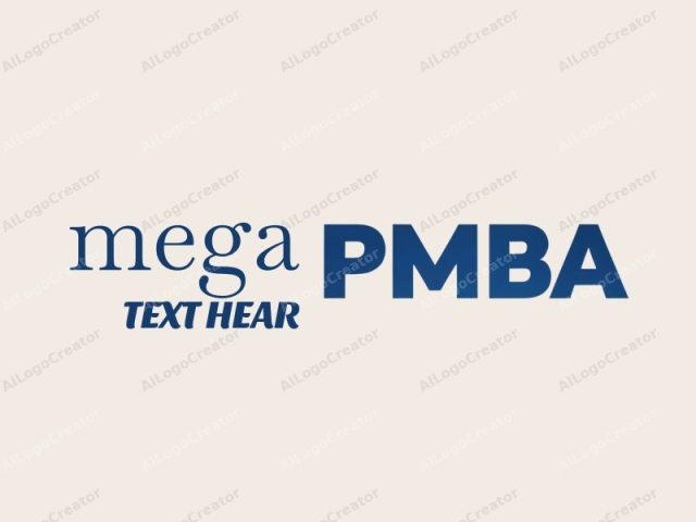 using a clear, concise, and unambiguous description. This is a simple, minimalist logo image featuring the word "PMBA" in bold, uppercase letters. The text is written in a bold, dark navy blue sans-serif font, occupying the