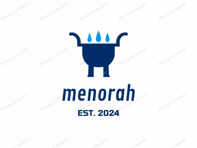 The logo is a minimalist, flat-style illustration featuring a stylized, dark blue industrial oil drum or a similar container with a pouring spout. The oil drum, depicted centrally, is positioned upright with its top half wider than the bottom half,