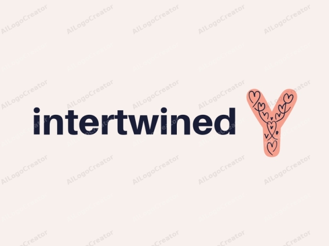 focusing on the design's stability and clarity. This is a simple, minimalist graphic with a heart theme. The image features a capital letter "Y" in the center, occupying a prominent position. The background is a plain, light beige color that