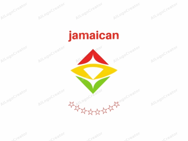This is a logo designed in a simple, geometric abstract style. The logo features three overlapping triangles arranged symmetrically, with each triangle having a unique color. The top triangle is bright red, and the middle triangle is a bold yellow, while the