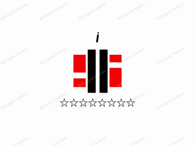 This logo is a simplified abstract design featuring two intersecting lines that create a cross shape. The horizontal lines are black and the vertical lines are red, forming a bold and stark contrast. The logo is symmetrical with the vertical lines aligned centrally,