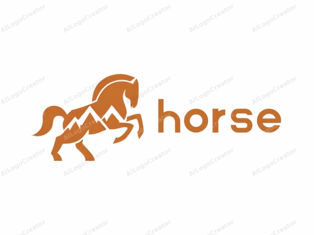 This logo is a stylized graphic depiction of a horse in mid-gallop. The horse is represented in a flat, simplified form with clean lines and solid colors. Its body is rendered in a vibrant burnt orange hue, which provides a striking