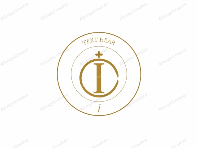 The logo is a simple, elegant design featuring a golden circle and a prominent "I" in the center, both elements rendered in a luxurious, metallic gold color. The circle is divided into four sections, each containing a small triangle, which forms