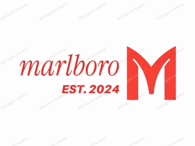 which is a minimalist design with a focus on simplicity and clarity. This logo consists of a single, bold, uppercase letter "M" in a bright red color, against a plain white background. The letter "M" has a clean, geometric