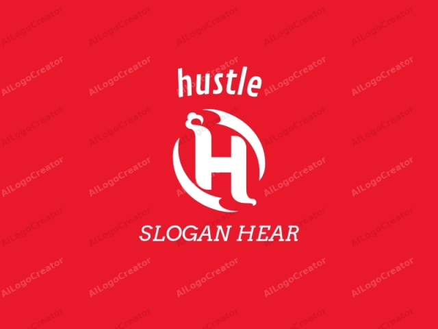 This is a simple, modern, and minimalist logo, primarily consisting of a stylized "H" character in a white, sans-serif font. The "H" occupies the center of the image and is surrounded by a red background. The white