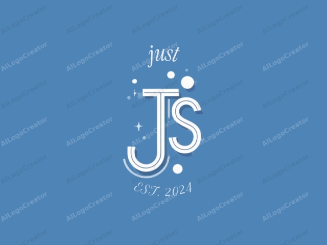 This is a minimalist logo with a modern, clean design. It features the initials "JS" in a sans-serif typeface against a solid blue background. The letters "J" and "S" are prominently centered within the image. Both letters