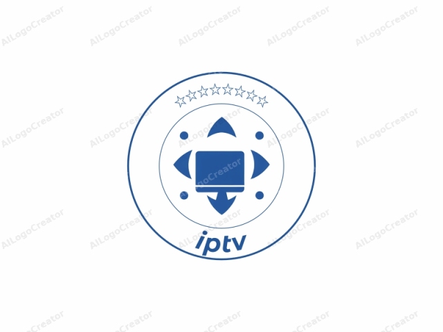 employing a simplistic, minimalist style, devoid of intricate details or textures. This logo image features a blue, stylized icon of a laptop, centrally placed against a white background. The laptop is depicted in a flat, vector-like illustration, with clean