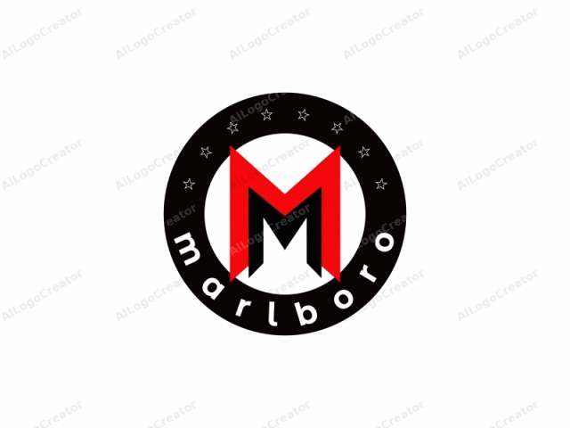 The logo is a simple and modern design consisting of three overlapping shapes: a bold, capital letter "M" in red, a smaller letter "M" in black, and a larger letter "M" in black, forming the central core of