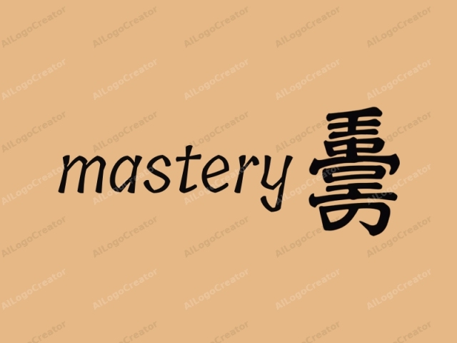 This logo is a stylized character in a traditional Chinese script, typically used in calligraphy. The background is a solid light beige color, providing a neutral and clean canvas that enhances the bold, black character at its center. The character itself is