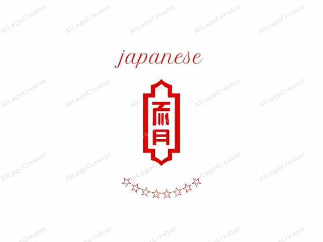 The image is a stylized, red, rectangular emblem centered on a white background. The emblem features a prominent, vertical text in Chinese, likely the name or designation of a business or institution. The Chinese characters are written in a traditional script with