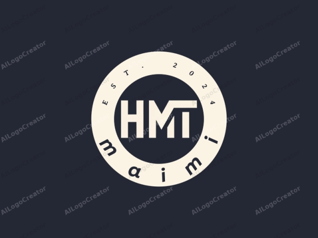 นี่คือโลโก้แบบมินิมอลที่แสดงตัวอักษรย่อ "HM" อยู่ตรงกลางอย่างโดดเด่นบนพื้นหลังสีน้ำเงินเข้มทึบ ตัวอักษรถูกออกแบบด้วยฟอนต์ sans-serif หนา มีเส้นตรงเรียบง่าย และแสดงด้วยสีขาวสดใส
