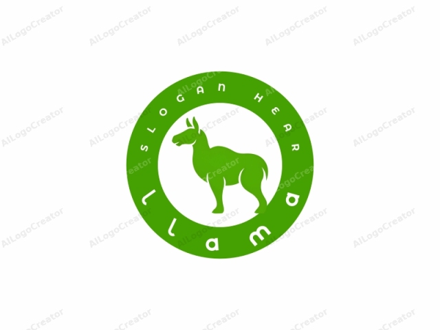 El logotipo es un diseño gráfico plano y minimalista en un estilo moderno y simplista. La imagen presenta una silueta estilizada de un camello o un animal cuadrúpedo de proporciones similares parado sobre sus patas traseras, mirando hacia la derecha. El animal es representado en