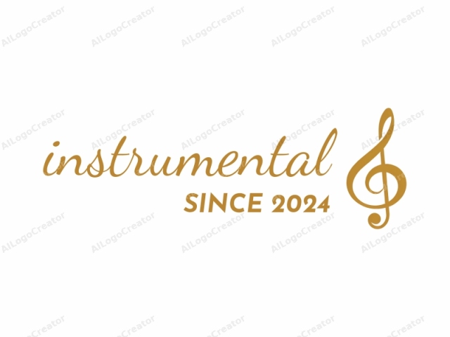 Dieses Logo zeigt einen einzelnen goldenen Violinschlüssel vor einem schlichten weißen Hintergrund. Der Violinschlüssel ist ein stilisiertes musikalisches Notationssymbol, das verwendet wird, um den Tonumfang von Noten auf einem Notensystem anzuzeigen. Der Schlüssel ist zentral positioniert,